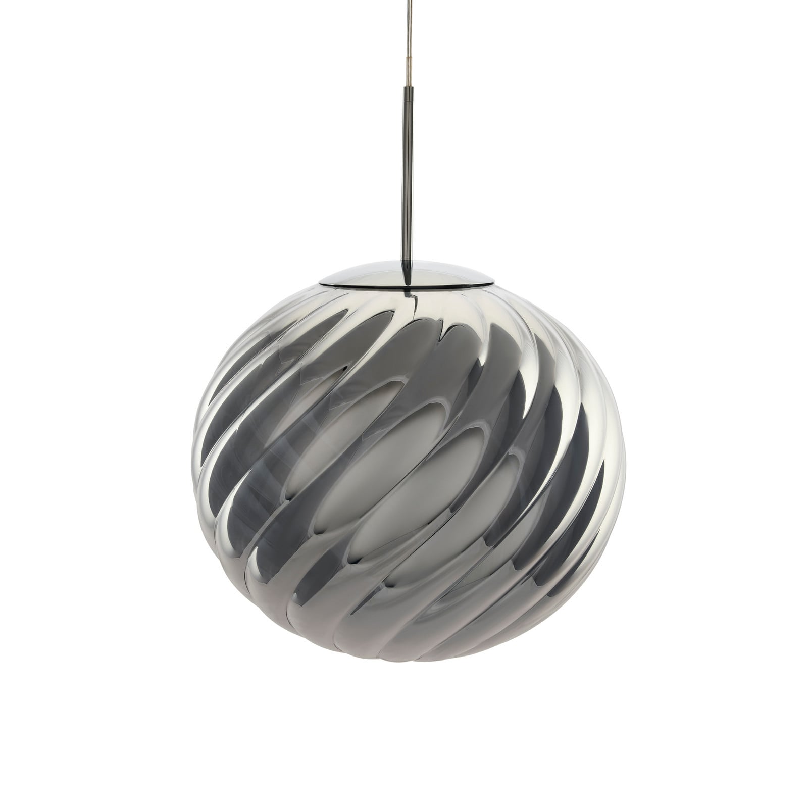 Lampă suspendată LED Tom Dixon Whirl argintiu 45 cm plastic dimabil - Camera de zi / sufragerie - Design