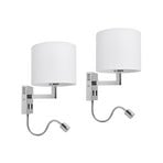 Lucande Taron wandlamp leeslampje van stof set van 2