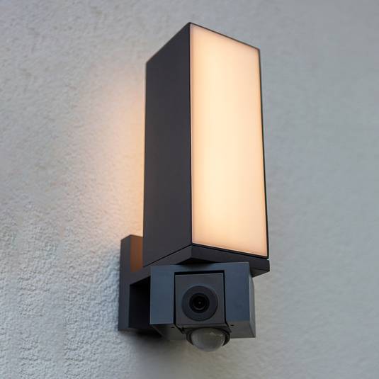 Cuba LED outdoor wall light, camera sensor Lights.co.uk