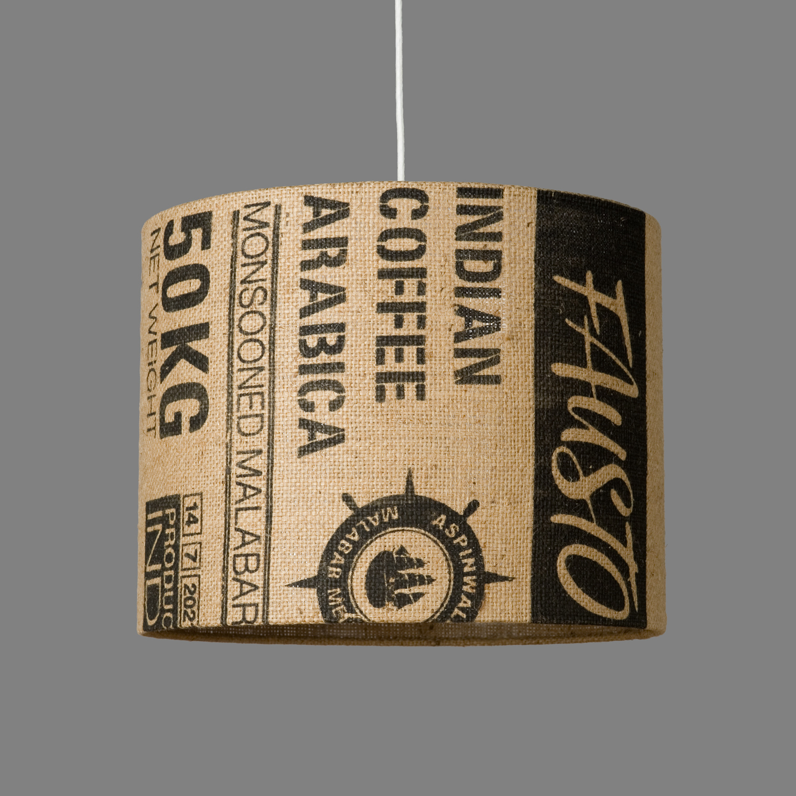 Lámpara Colgante N°93 Perlbohne pantalla saco café