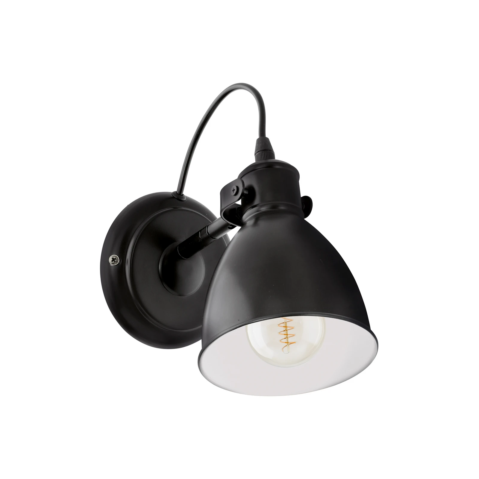 Candeeiro de parede vintage Priddy, preto