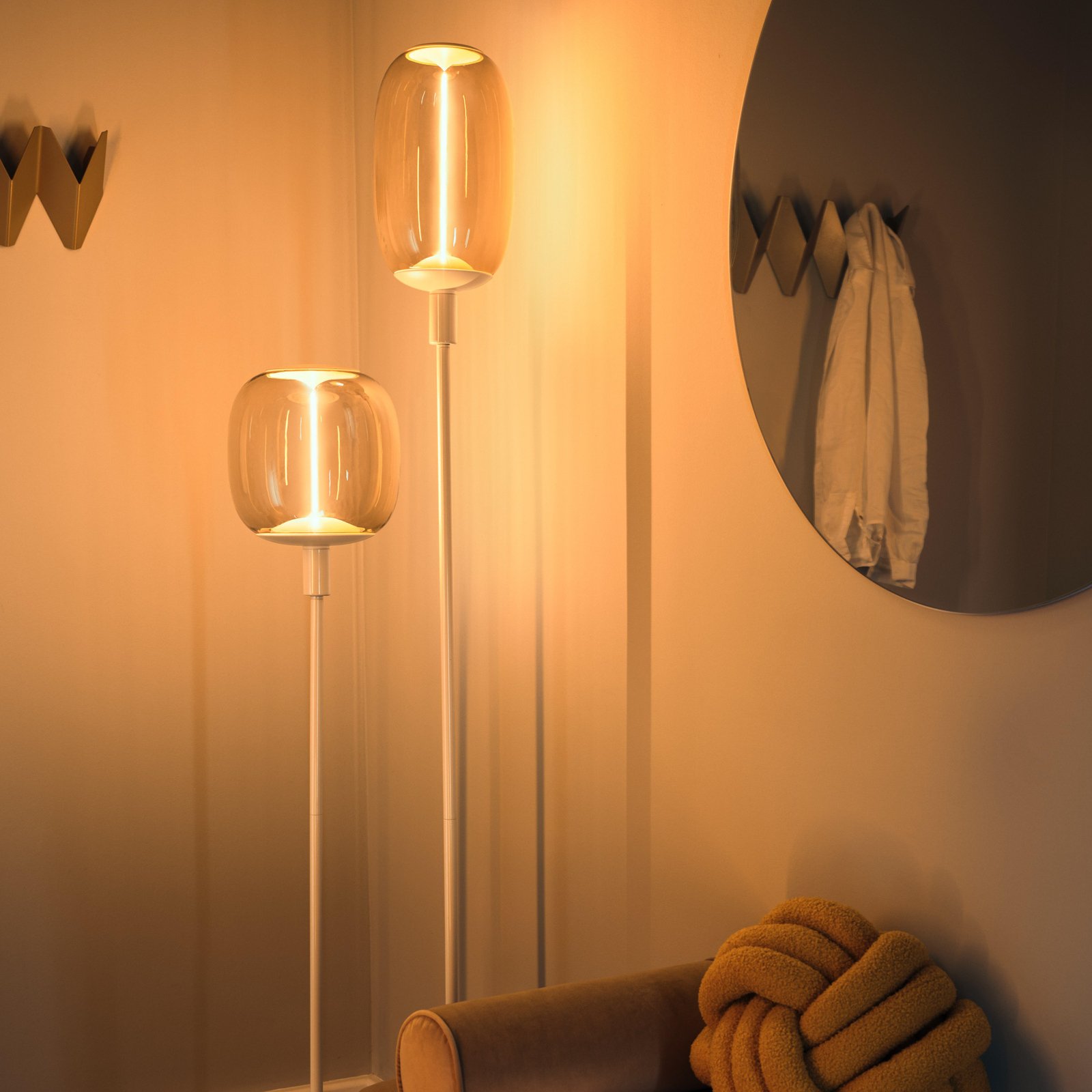 LEDVANCE gulvlampe Decor Stick 2-lys, højde 146 cm, beige