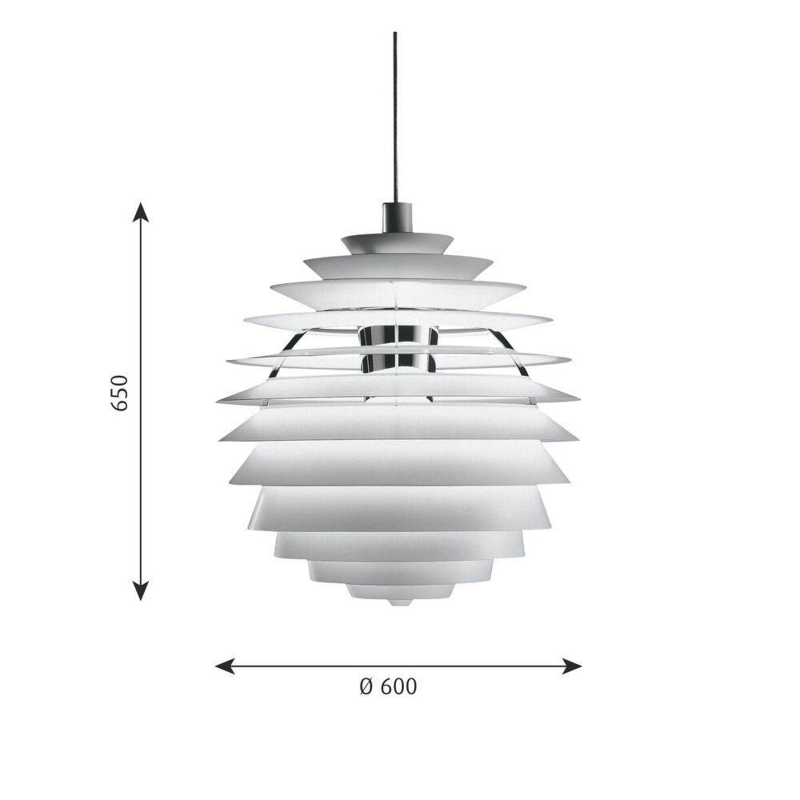 PH Louvre LED Függőlámpá Bluetooth (w/Internal Driver) White - Louis Poulsen