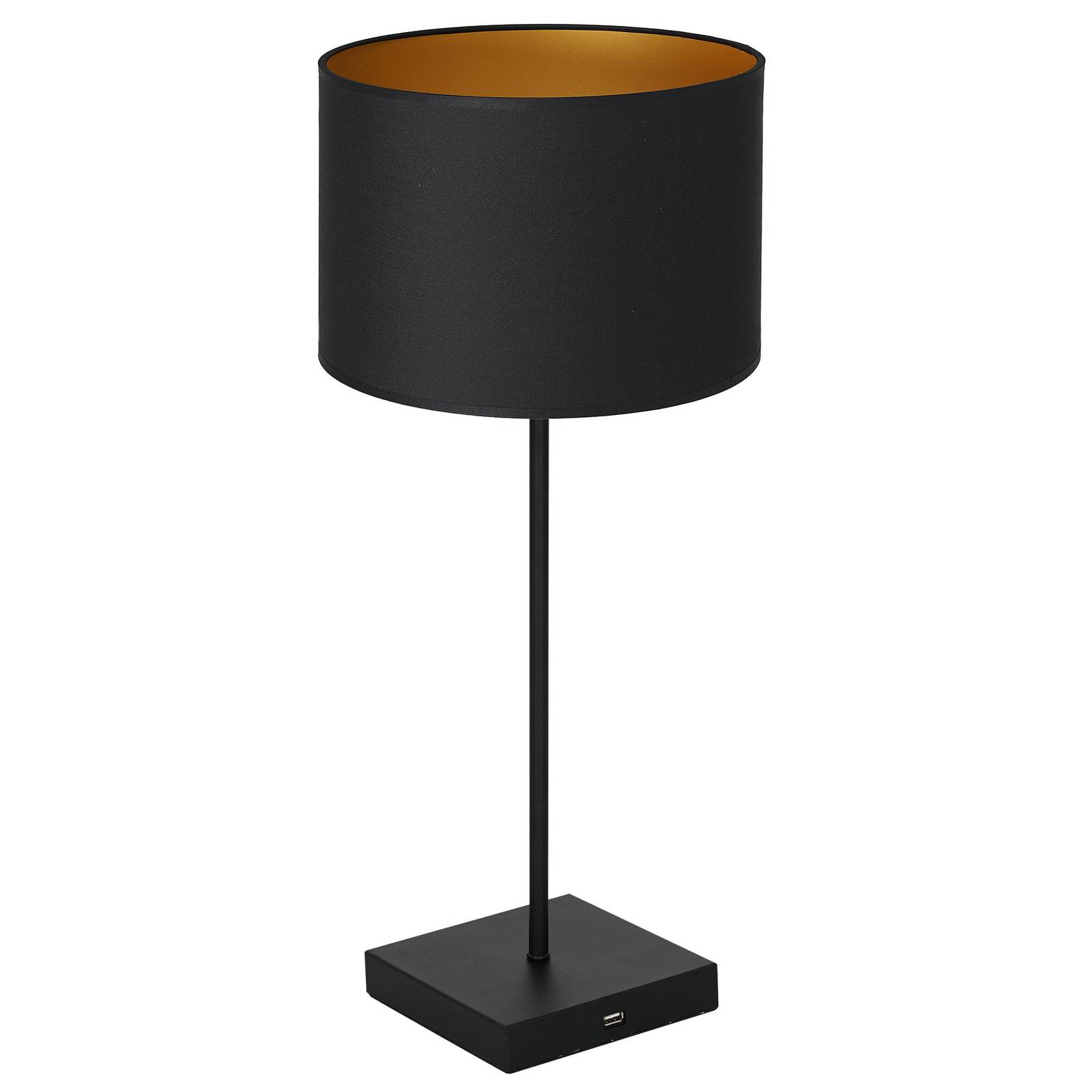 luminex lampe à poser table noir, cylindre noir-doré