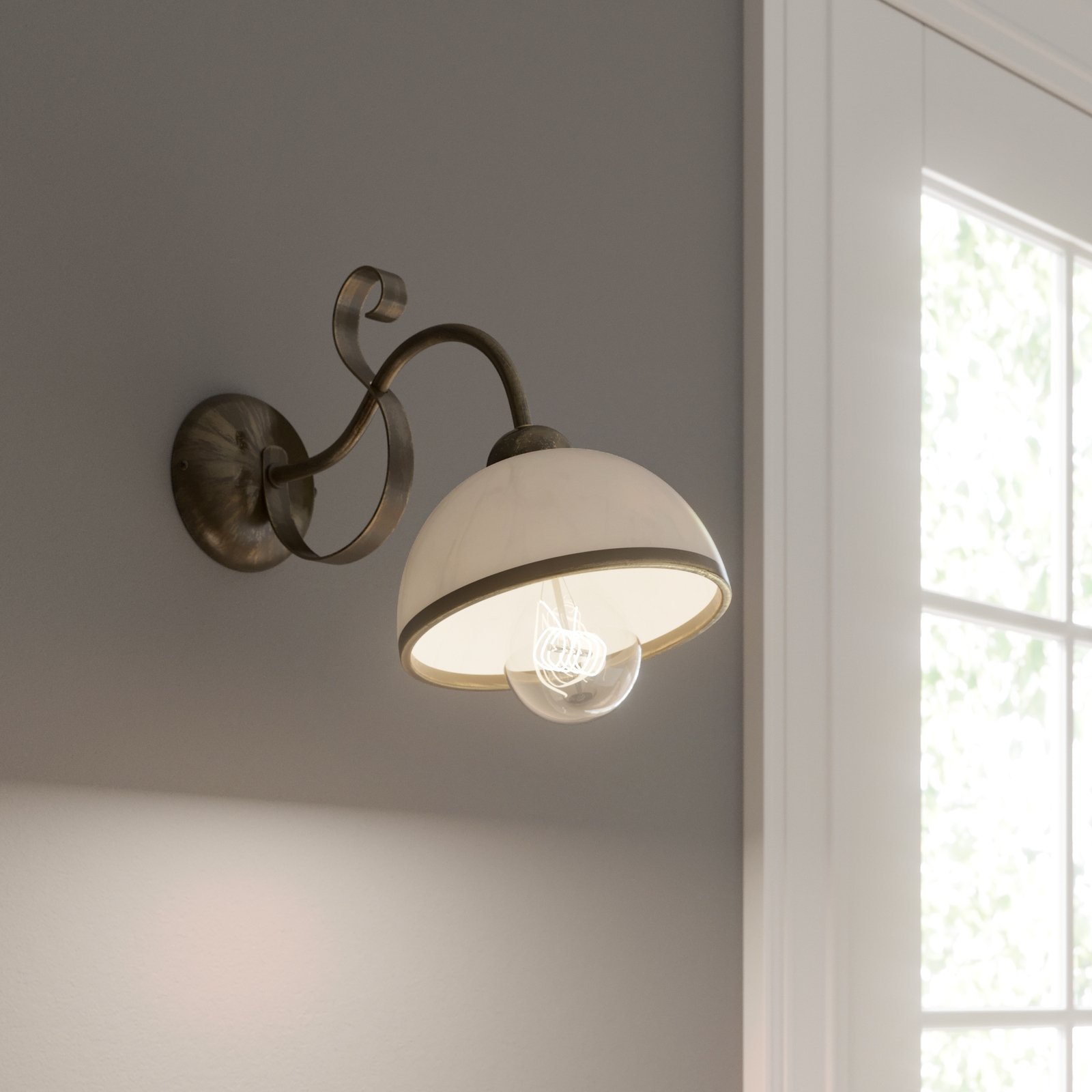 Antica wall light in country house style, 1-bulb