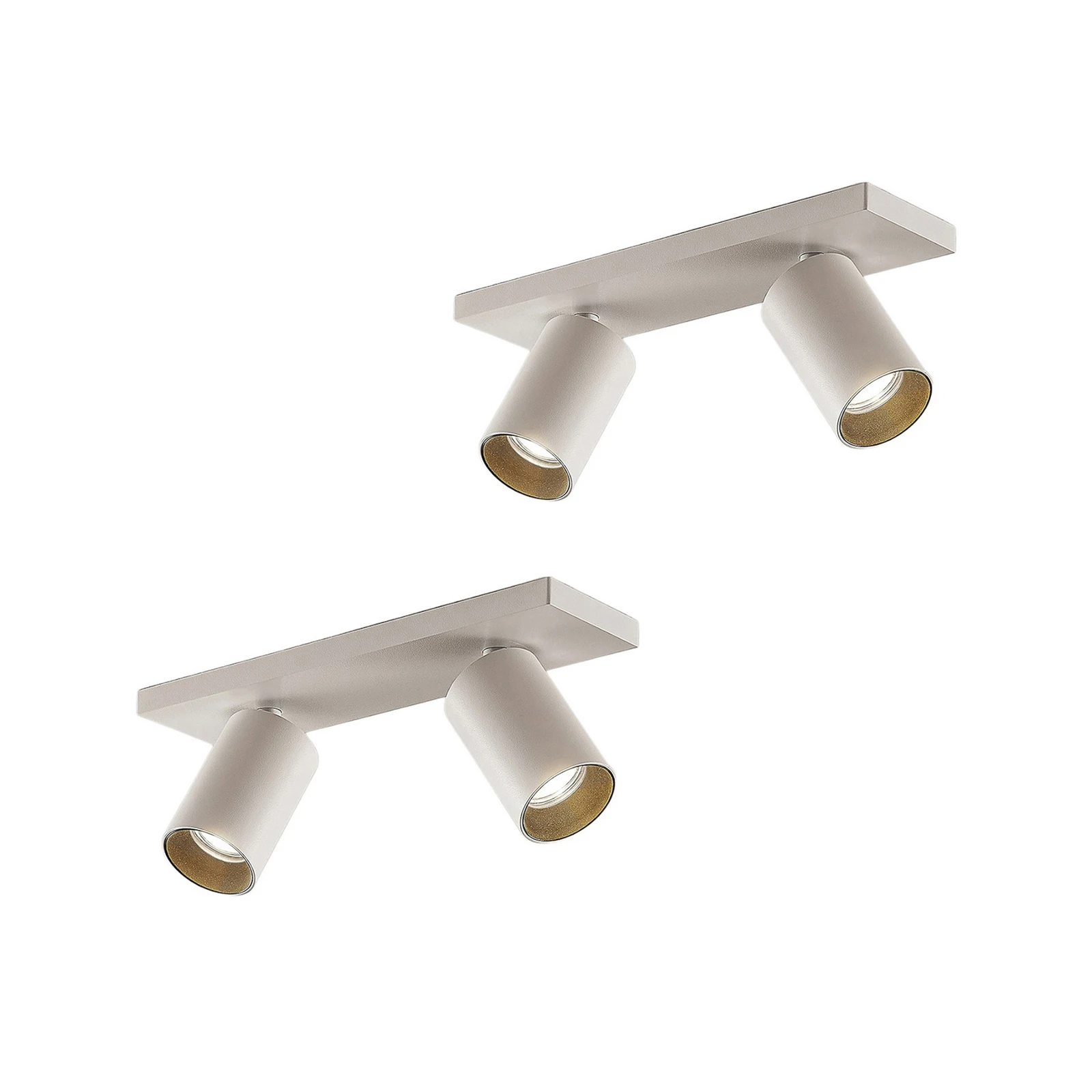 Arcchio Strahler Brinja, 2er-Set, weiß, eckig, 2-flg., GU10