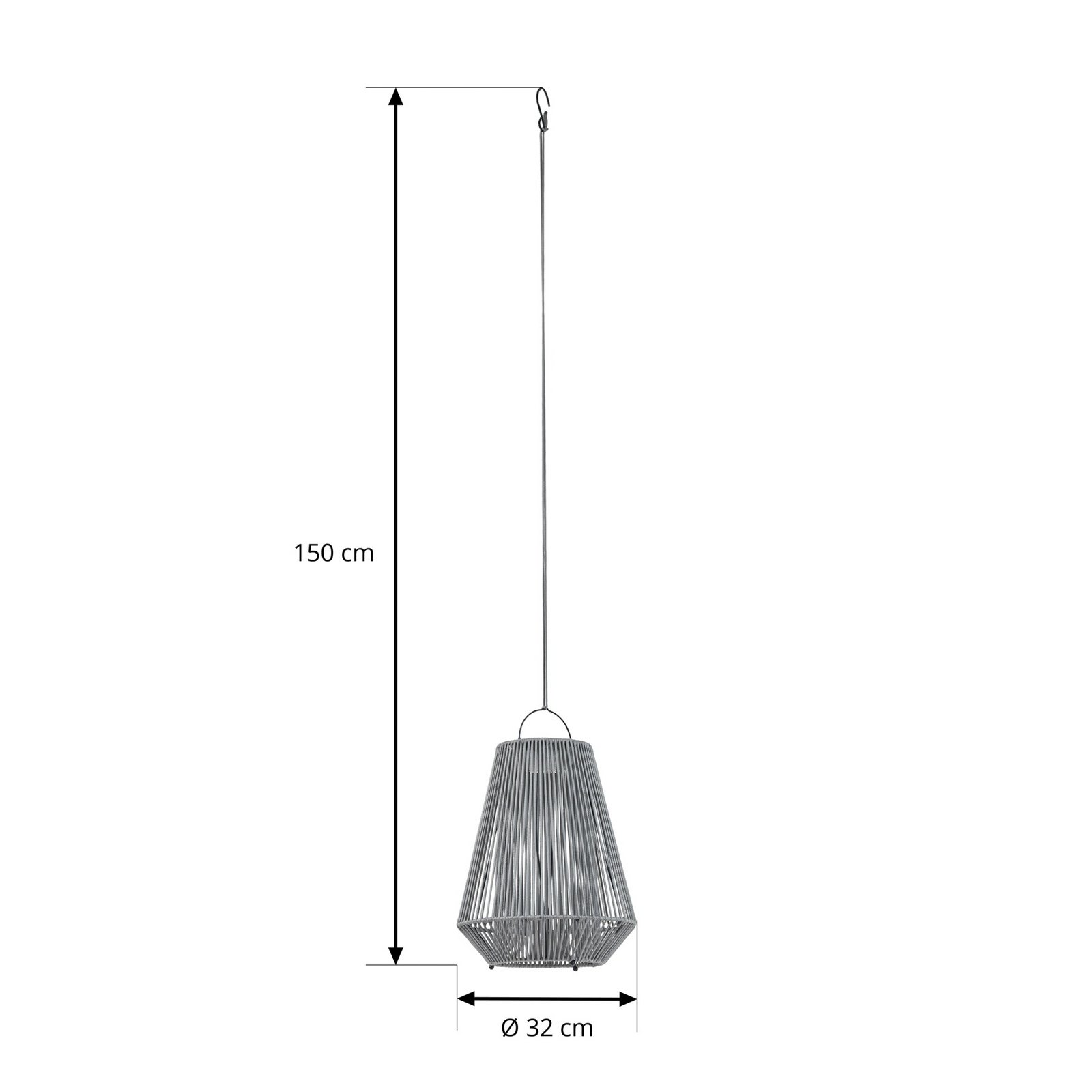 Lindby LED-Solarhängelampe Austas, grau, Ø 32 cm, USB, IP54 Lindby LED-Solarhängelampe Austas, grau, Ø 32 cm, USB, IP54