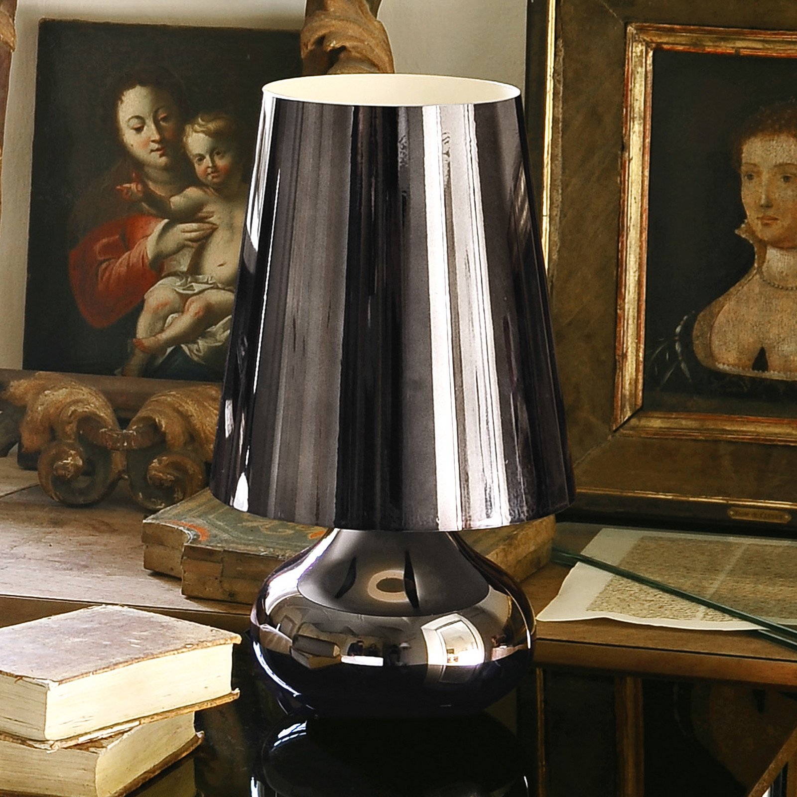 Kartell Cindy lampă de masă LED platină metalic - Camera de zi / sufragerie - design - Plastic
