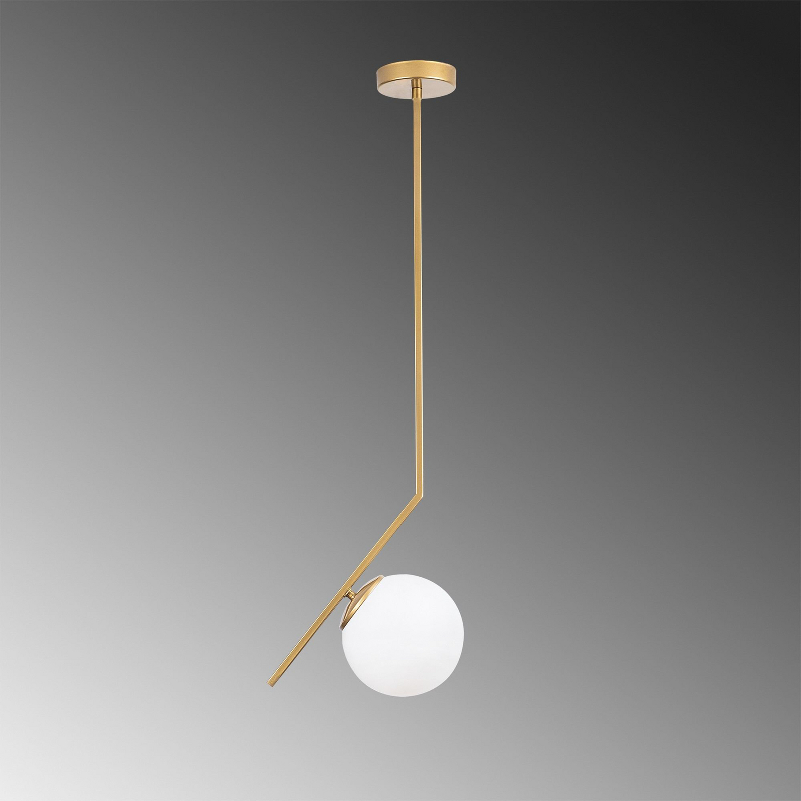 Hängeleuchte Dolunay, 25 cm lang, goldfarben, Glas, E27