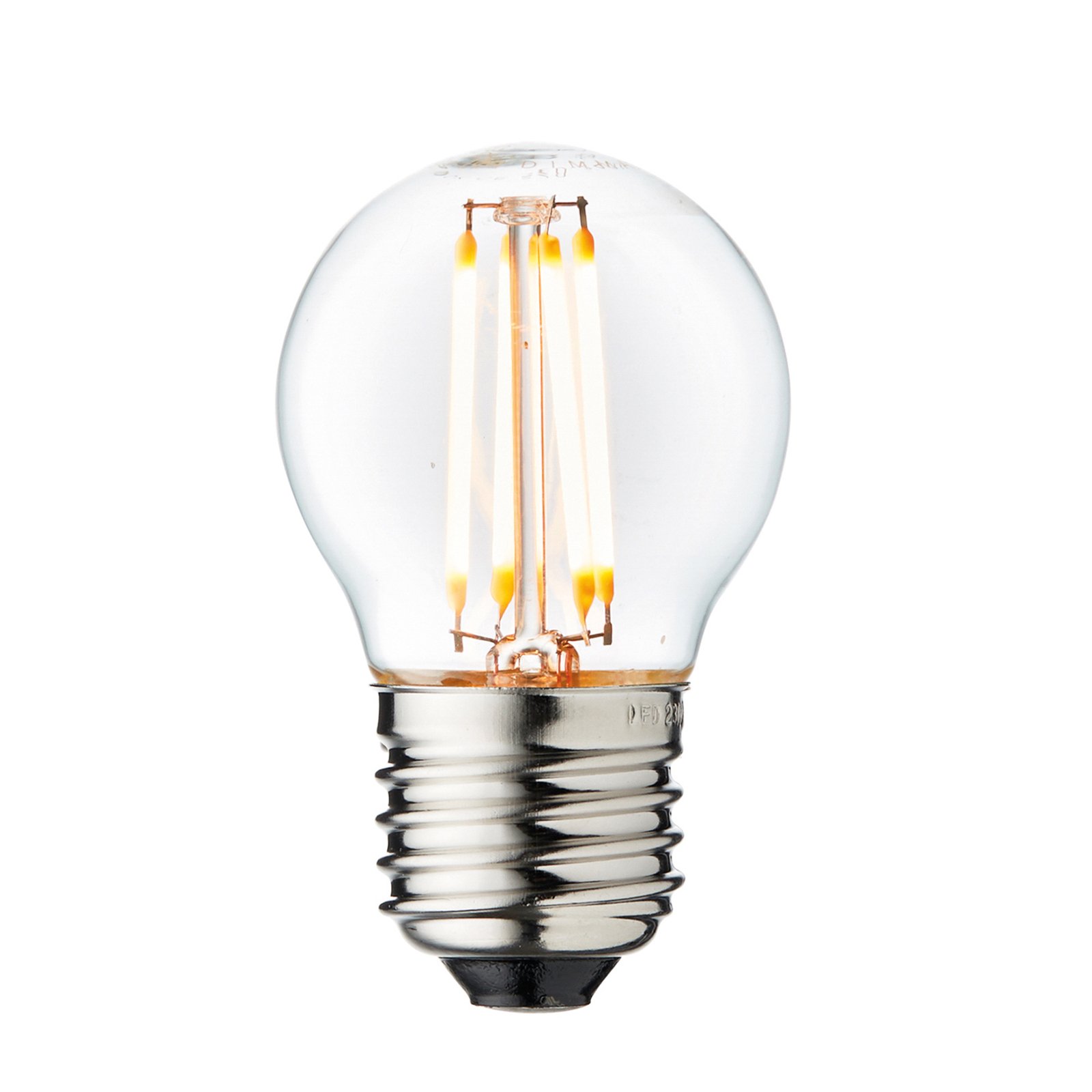 Lâmpada LED arbitrária, E27 Ø 4,5 cm 3,5W 2.200K regulável