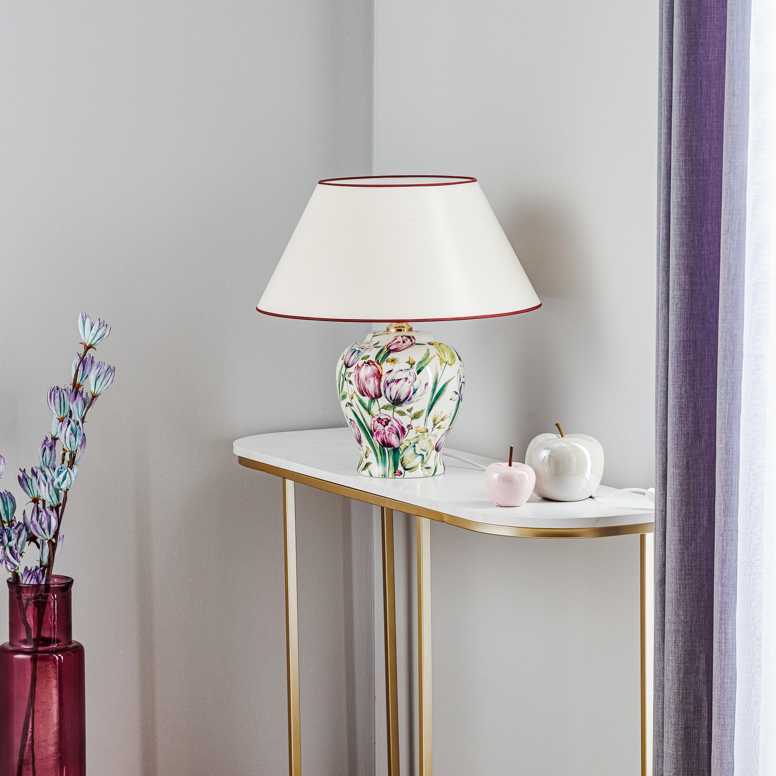 Menzel Living - lampada da tavolo floreale