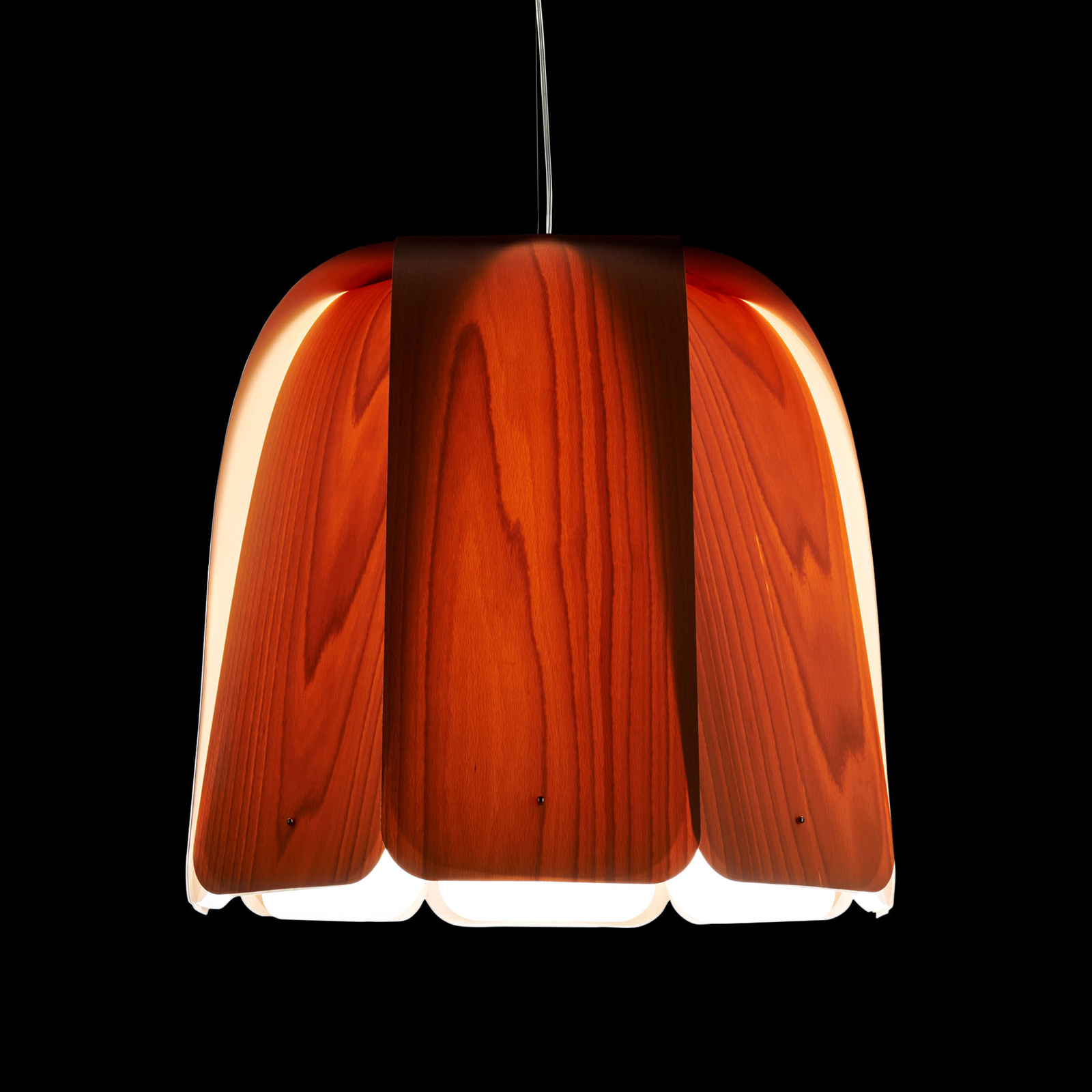 LZF LamPS Domo hanging light natural beech, for Living / Dining Room, wood veneer, metal, E27, 14 W, energy efficiency: A++, L: 38 cm, W: 38 cm, H: 38 cm