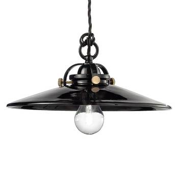 Zwarte keramische hanglamp Edoardo, 31 cm