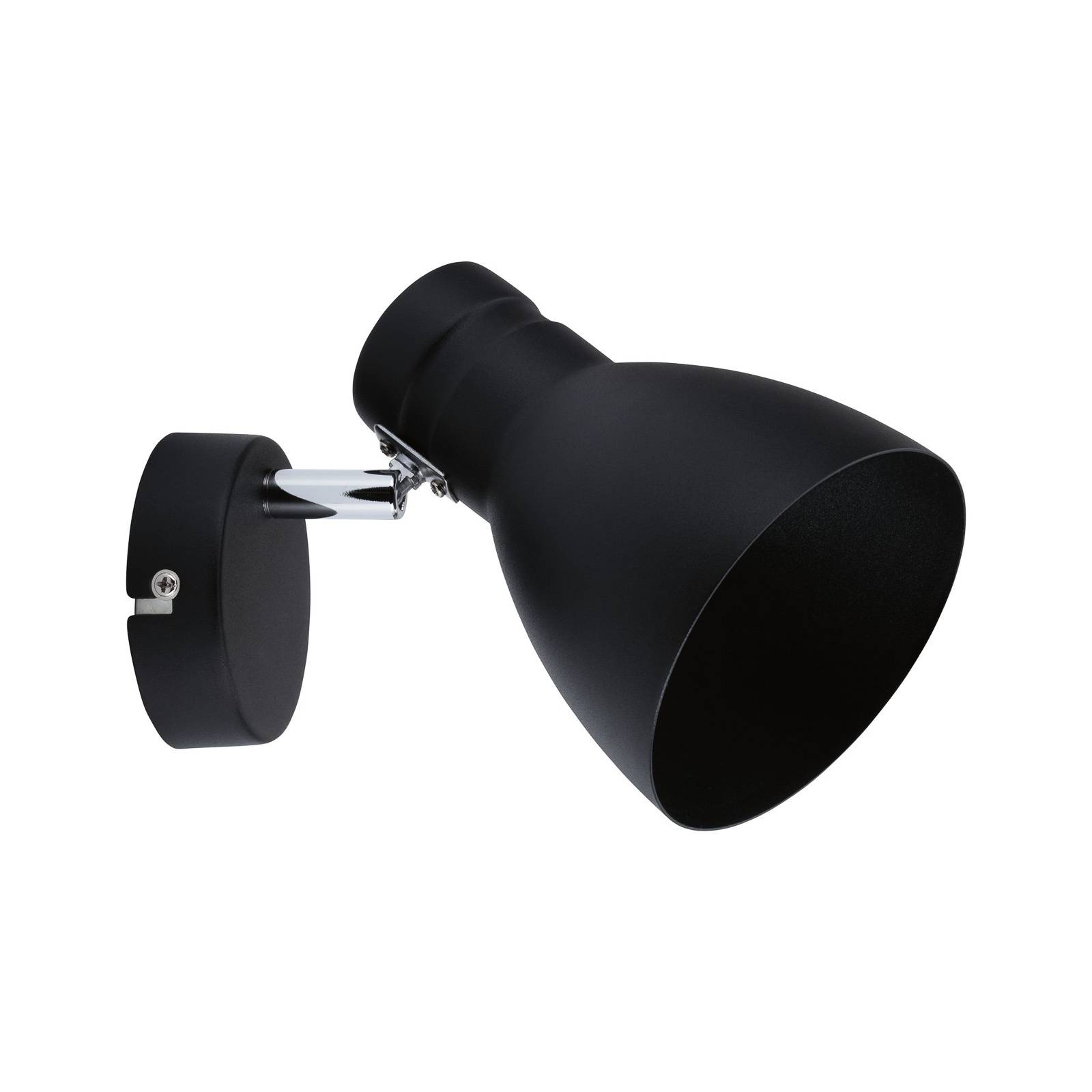 Paulmann Davy wall light, black, one-bulb, for Living / Dining Room, metal, E27, 20 W, W: 11.2 cm, H: 14 cm