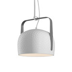 Karman Bag - lampă susp. albă 21 cm structurată