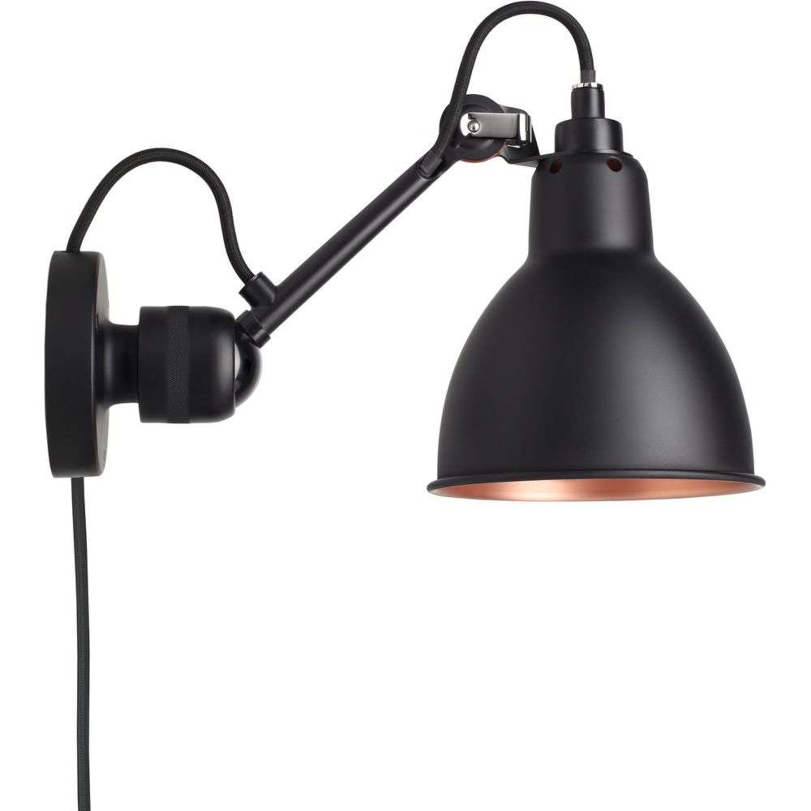 304CA Nástěnné Svítidlo Black/Black/Copper - Lampe Gras