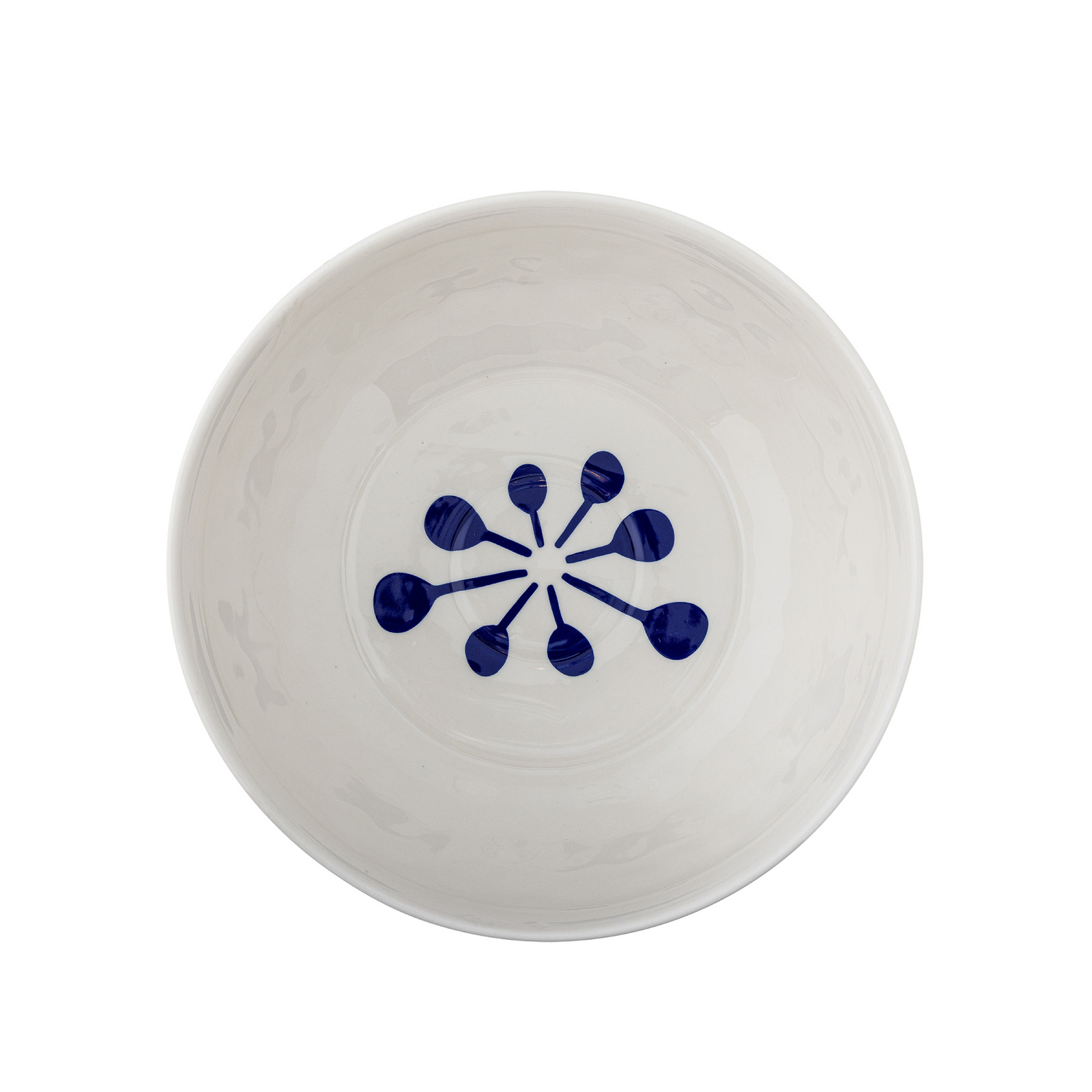 Linora Schale, weiß/blau, Höhe 9 cm, Keramik - Bloomingville