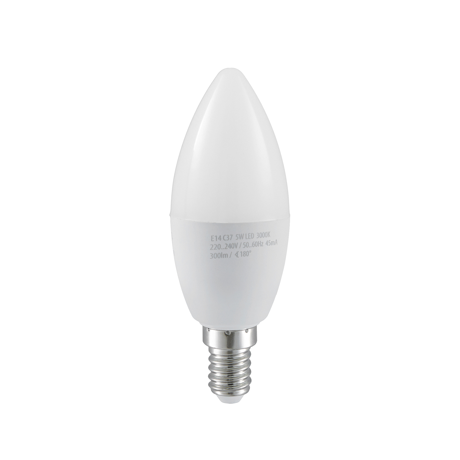 Candle LED bulb E14 C37 5 W 3,000 K opal