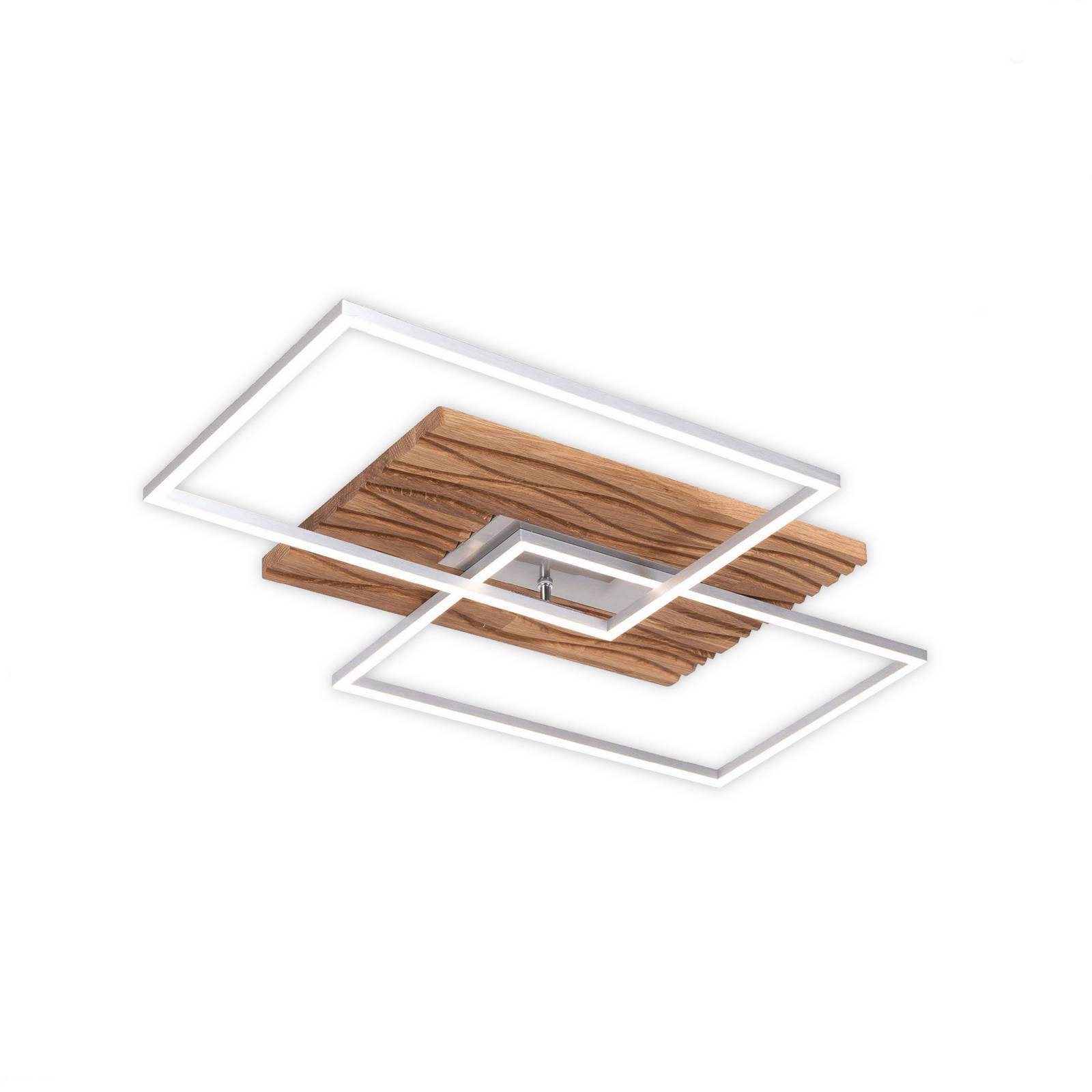 LED-Deckenleuchte Atacama S, eiche/Metall, Holz günstig online kaufen