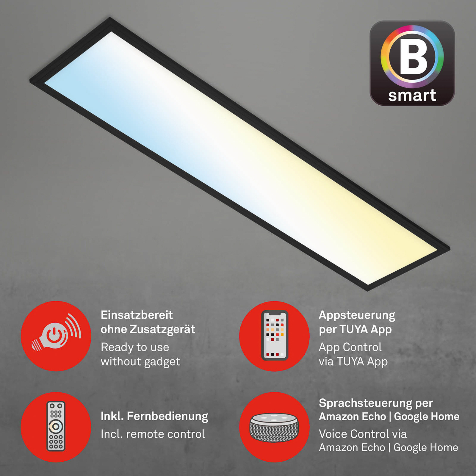 LED stropní světlo Piatto S WiFi Bluetooth CCT