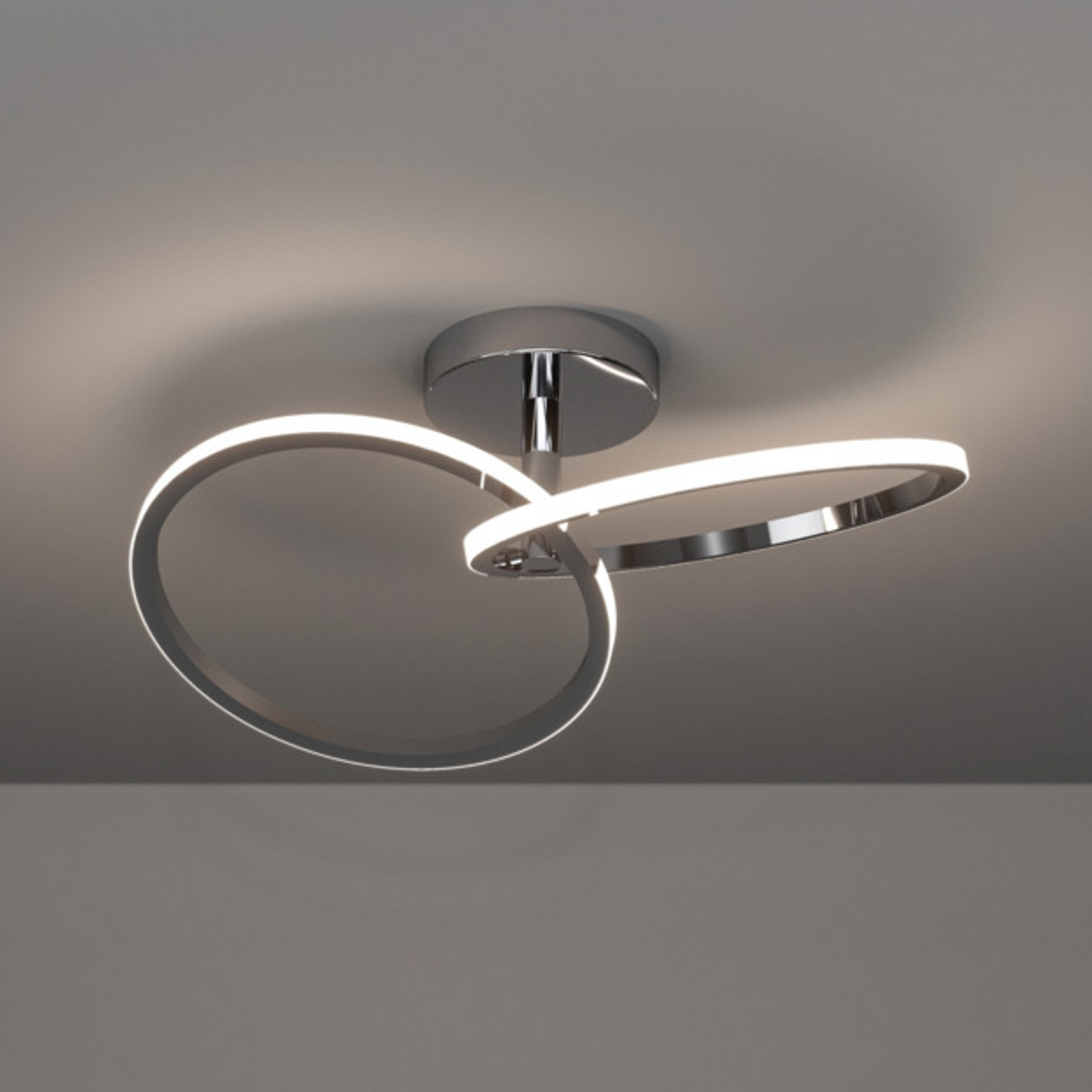 EGLO CONGIUNTI LED ceiling lamp, chrome-coloured, 47 x 28 cm, CCT