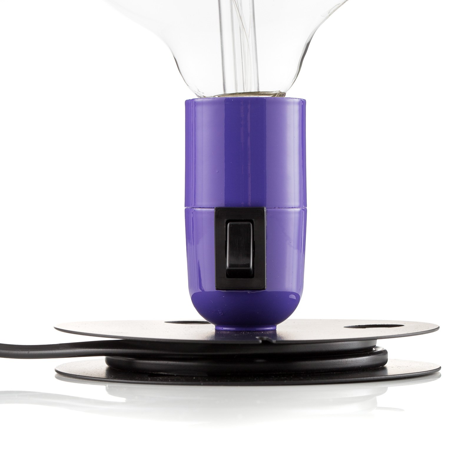 FLOS Lampadina LED-Tischlampe lila, Fuß schwarz