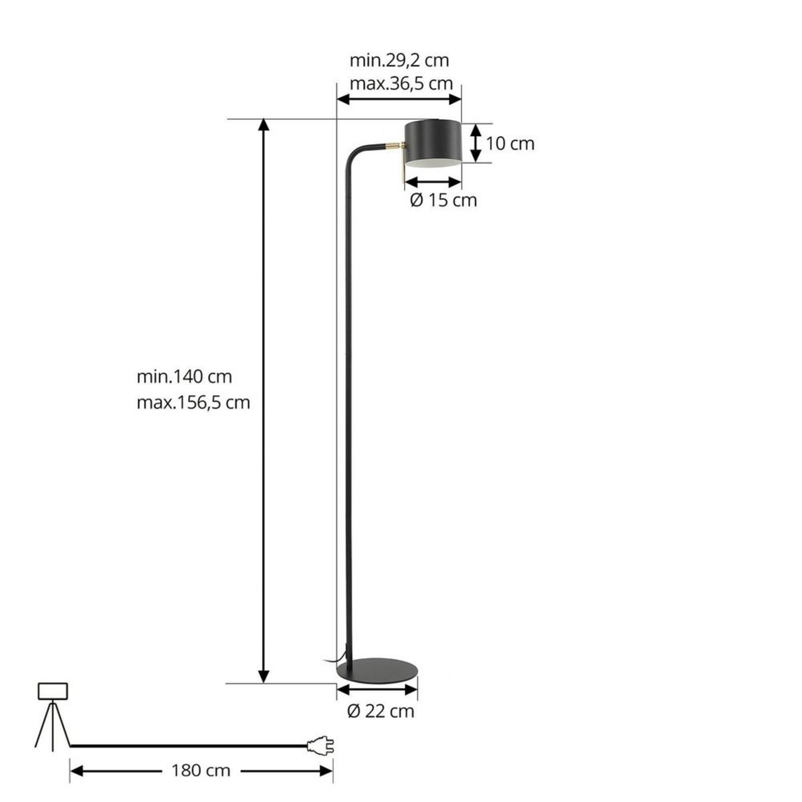 Kaida Golvlampa Svart - Lindby