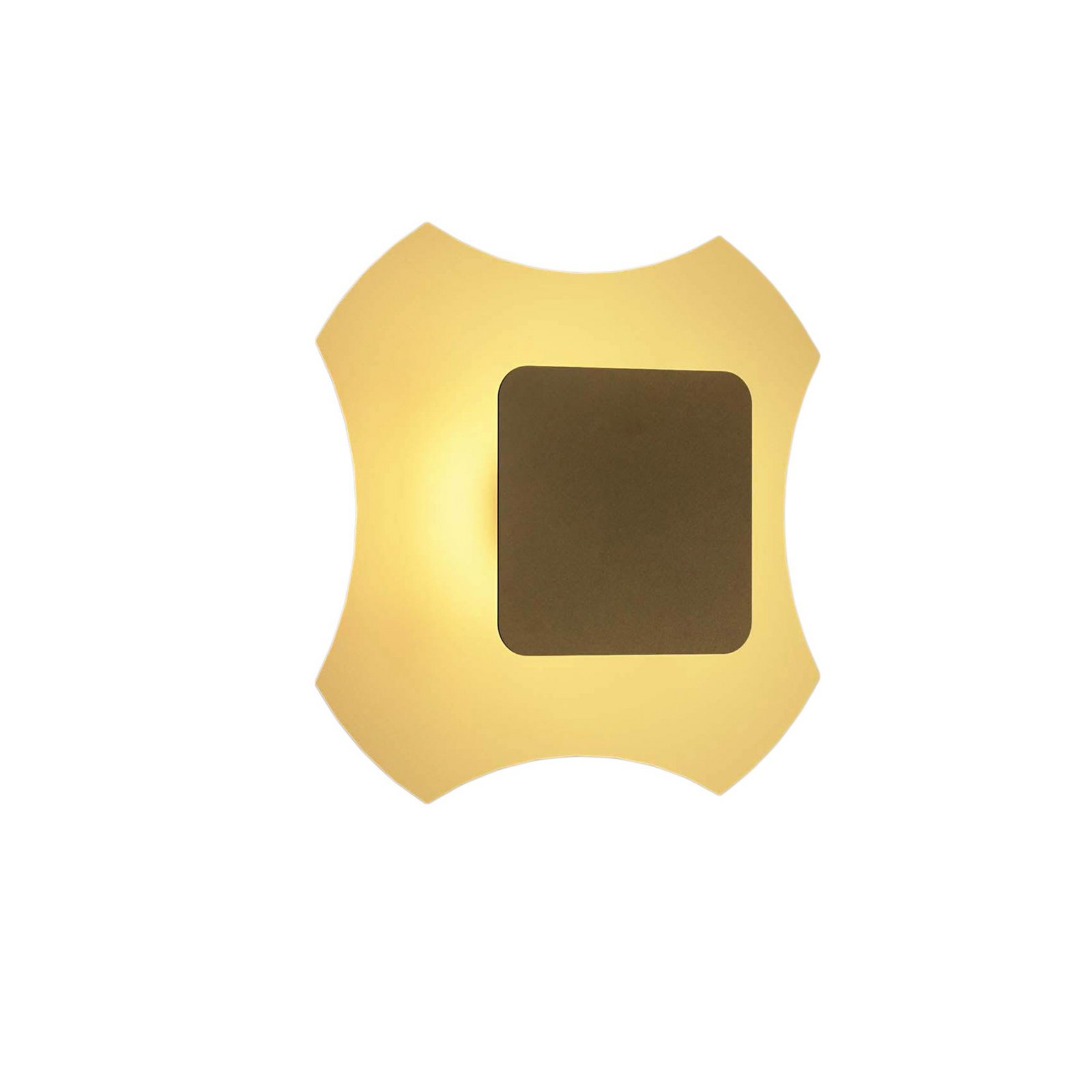 OLEV LED-Wandlampe ORNATO SQUARE, gold/braun, Metall 2.700 K