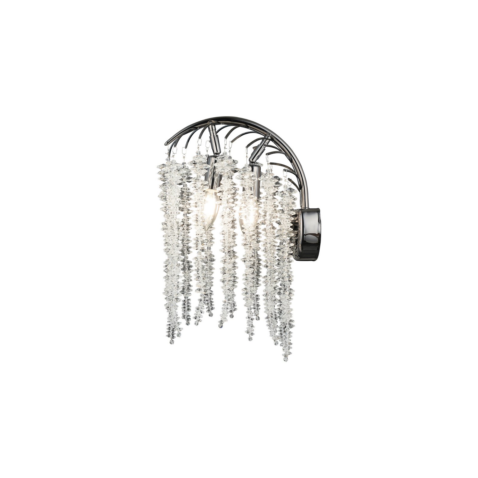 Aplique de pared Grape, negro perla, 2 luces, cristal