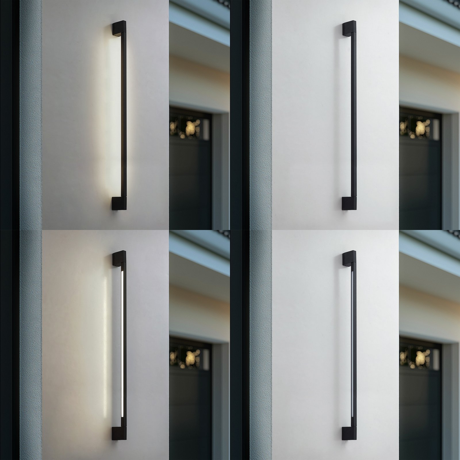 Neano LED nástenné svetlo výška 120 cm čierna kovová IP54 - Lindby
