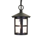 Suspension d'extérieur Hereford, noir/transparent, IP43 - Elstead