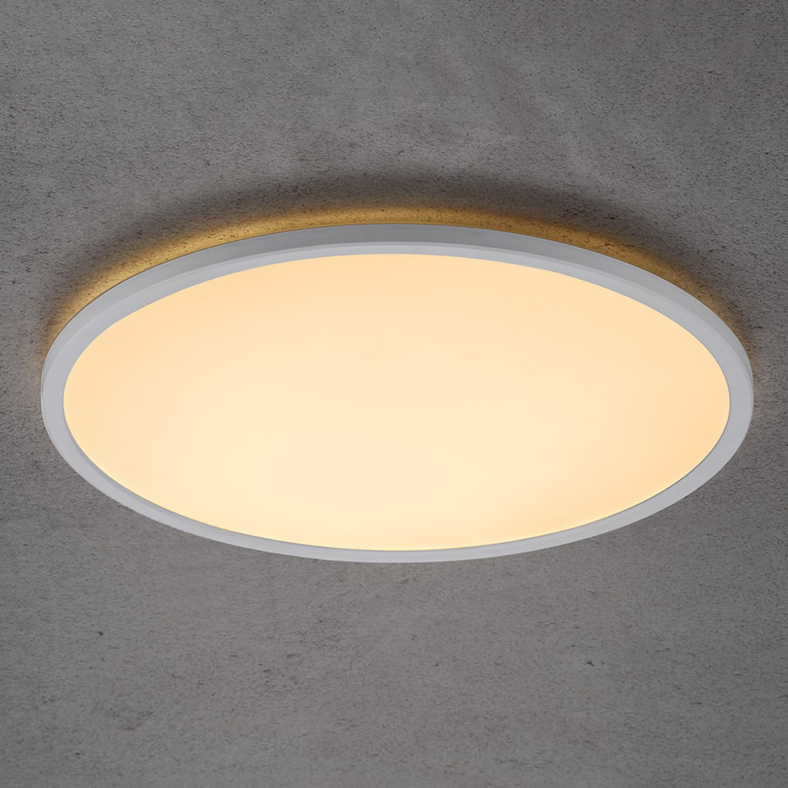 Nordlux Planura LED ceiling light, dimmable, Ø 42 cm, for Living / Dining Room, plastic, metal, 22 W, energy efficiency: A+, H: 2.3 cm