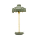 PR Home Tischleuchte Wells, grün/goldfarben, Höhe 50 cm