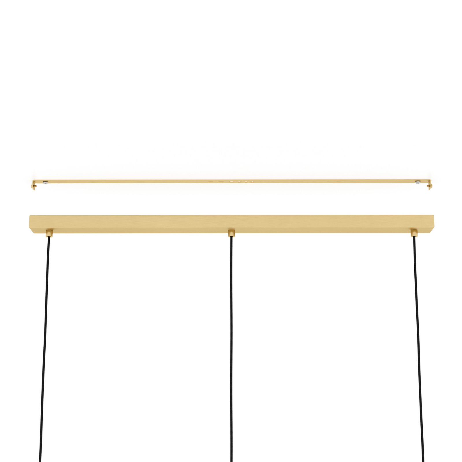 Lampa wisząca Caprarola, długość 90 cm, kolor piaskowy, 3-punktowa, szkło