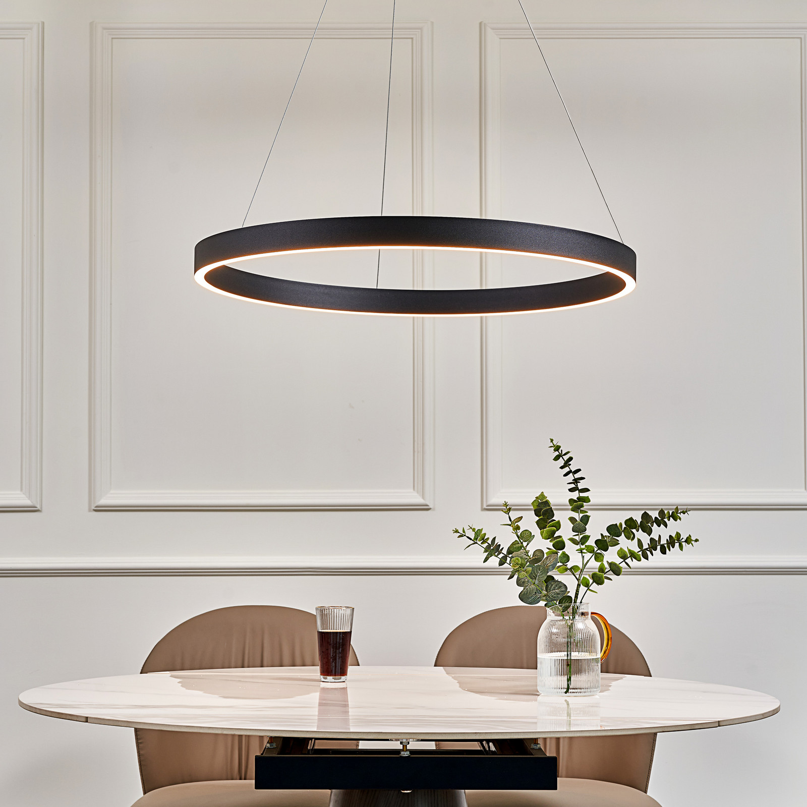 Arcchio Answin lampă suspendată LED 52.8 W negru - Camera de zi / sufragerie - Modern - nisip negru - Metal