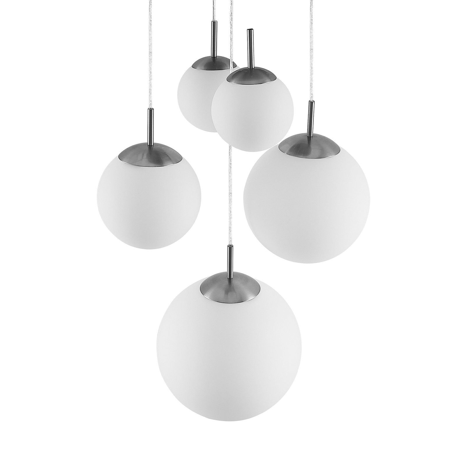 Heleska 5 Round Candeeiro Suspenso Opal/Nickel - Lindby