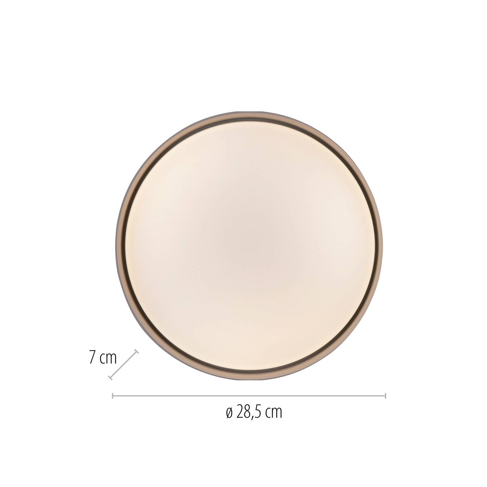  Schöner Wohnen Schöner Wohnen Tavoli Led Ceiling Light, Beige, ø 29 Cm, Metal, Cct, Dimmable 