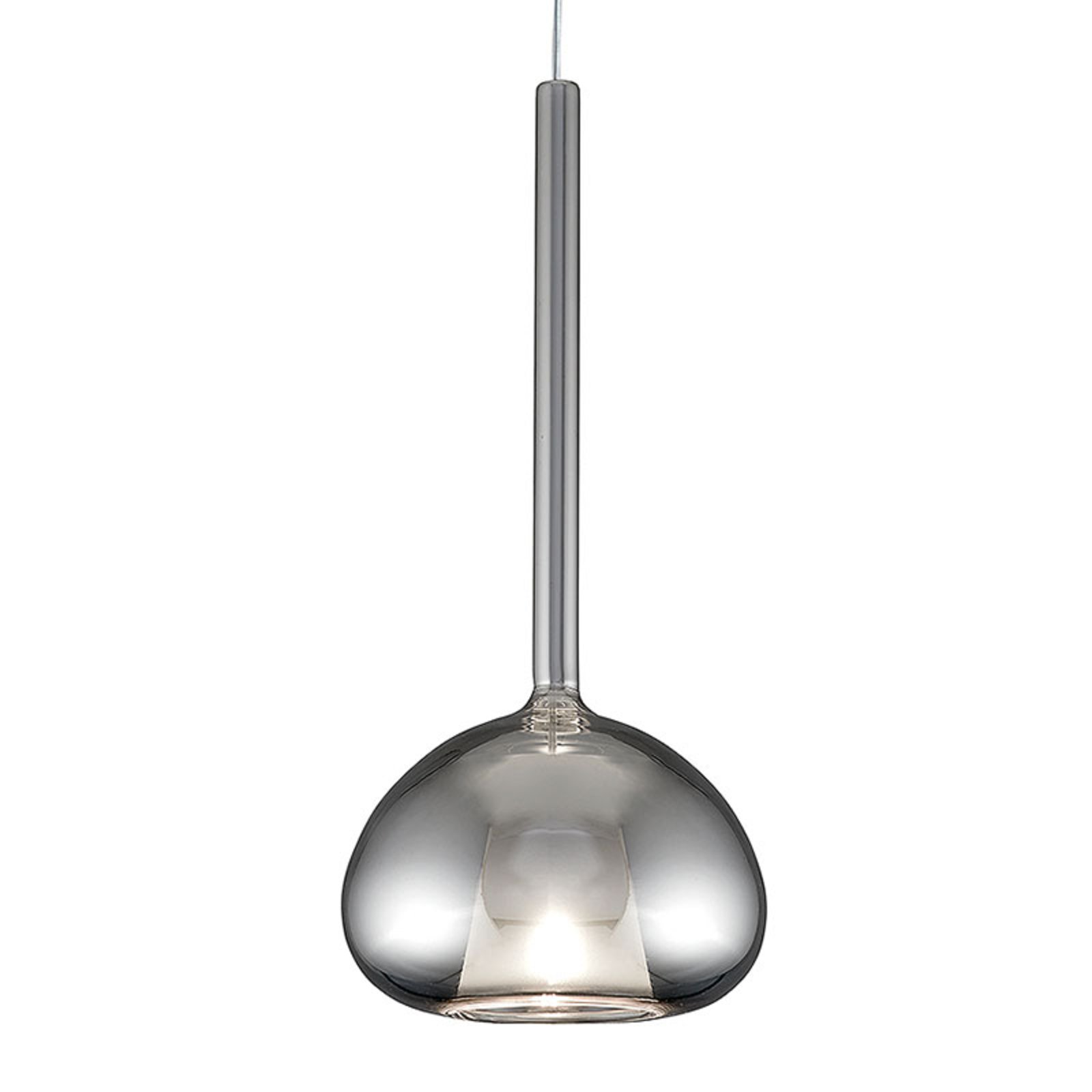Glazen hanglamp Beba, 1-lamp in chroom