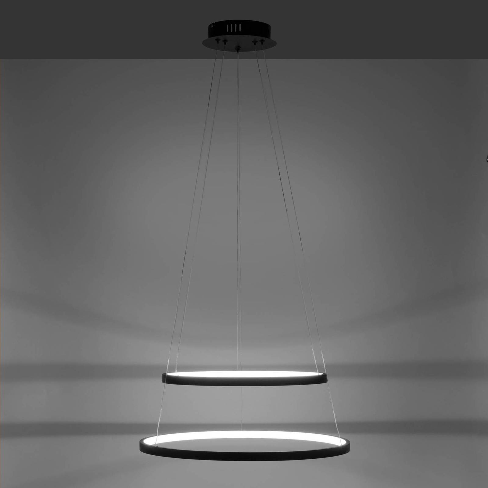 Lampa wisząca LED Circle, antracyt, wersja 2-punktowa