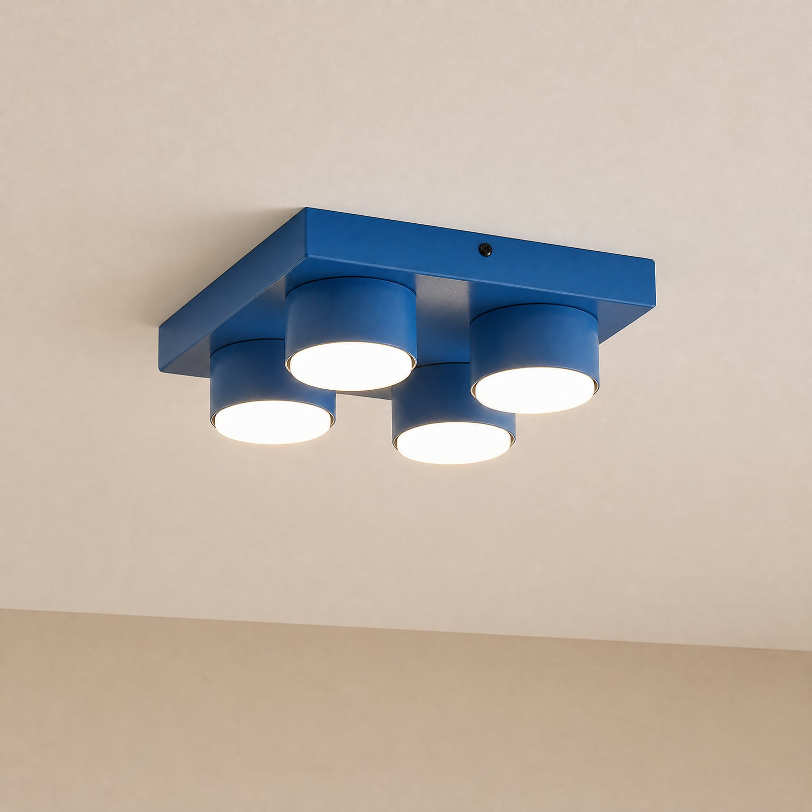 Candeeiro de teto Brix, azul, 23 cm de comprimento, 4 lâmpadas, GX53