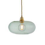 EBB & FLOW pendellampa Horizon, grön, glas, Ø 29 cm