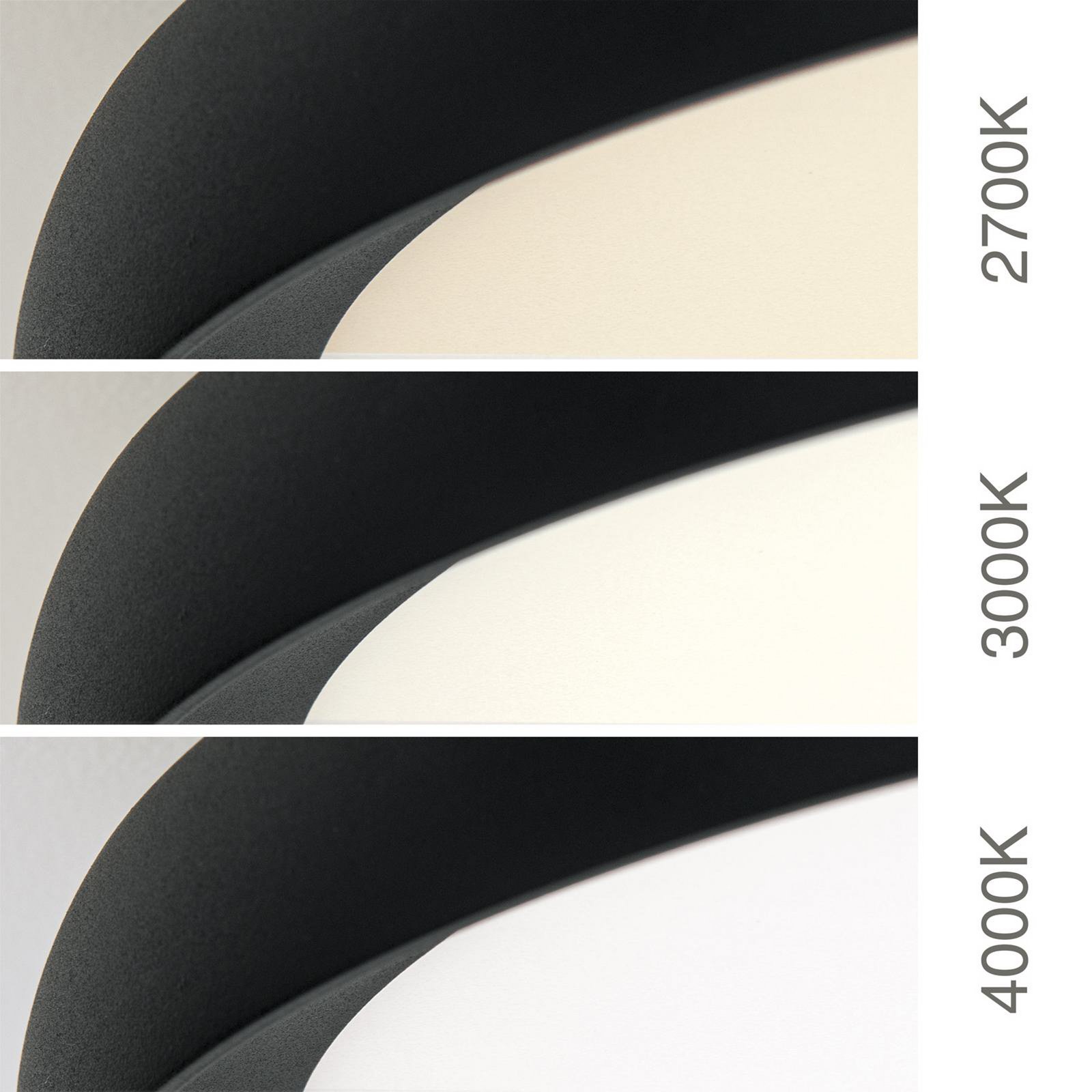 LED ceiling lamp Kant, Ø 40 cm black, CCT metal/plastic