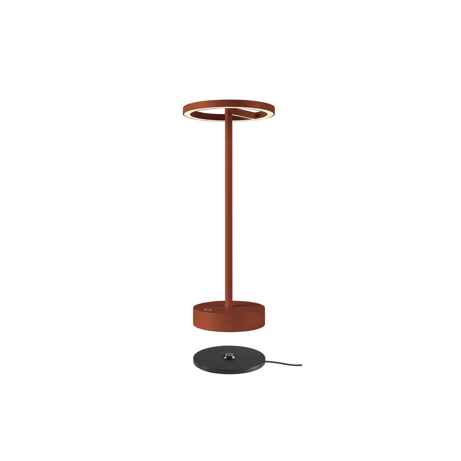 SLV LED-Akkulampe Vinolina One, rost, 2.700 K, Höhe 33 cm
