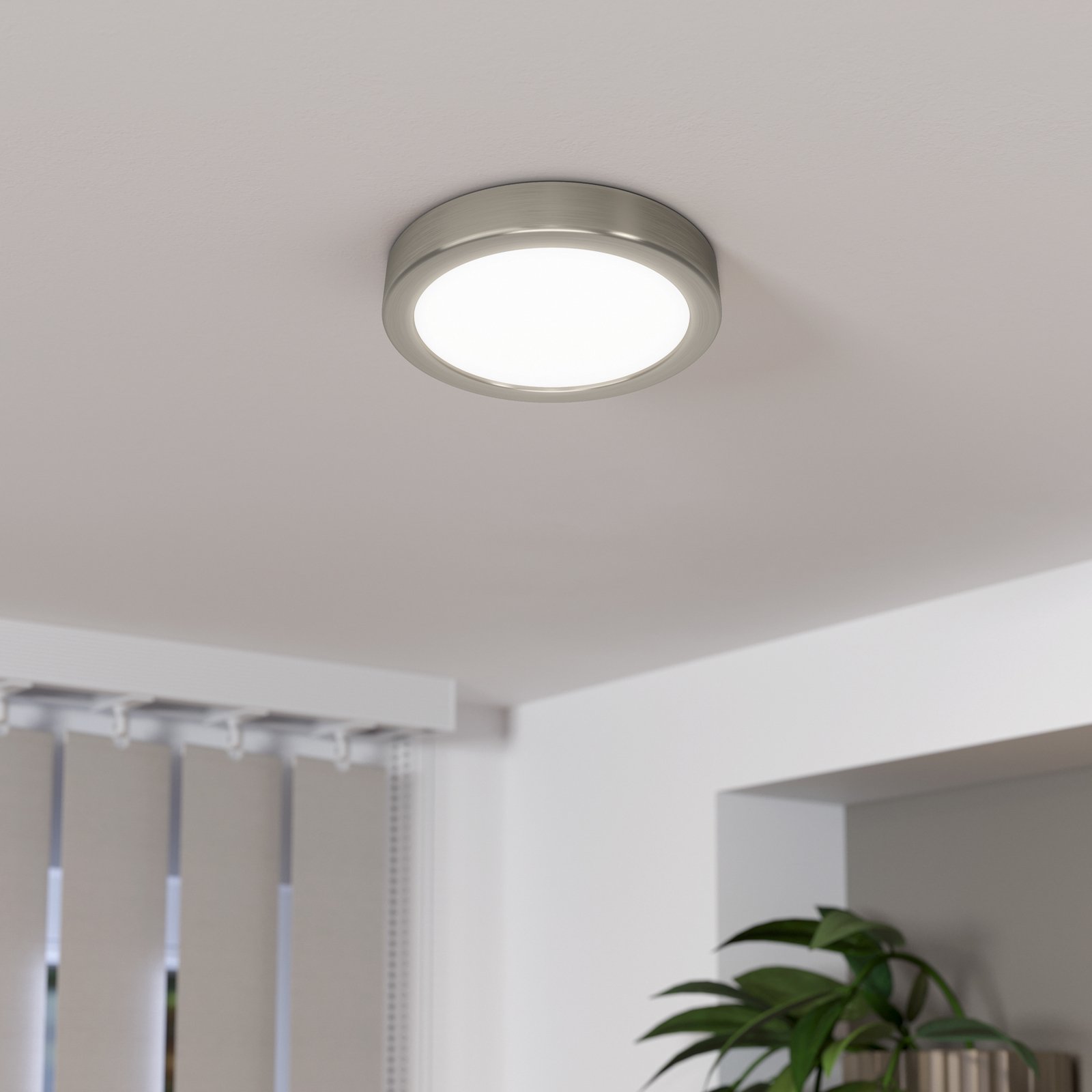 Painel LED de superfície Fueva 5 IP20 830 níquel Ø16cm Painel LED de superfície Fueva 5 IP20 830 níquel Ø16cm