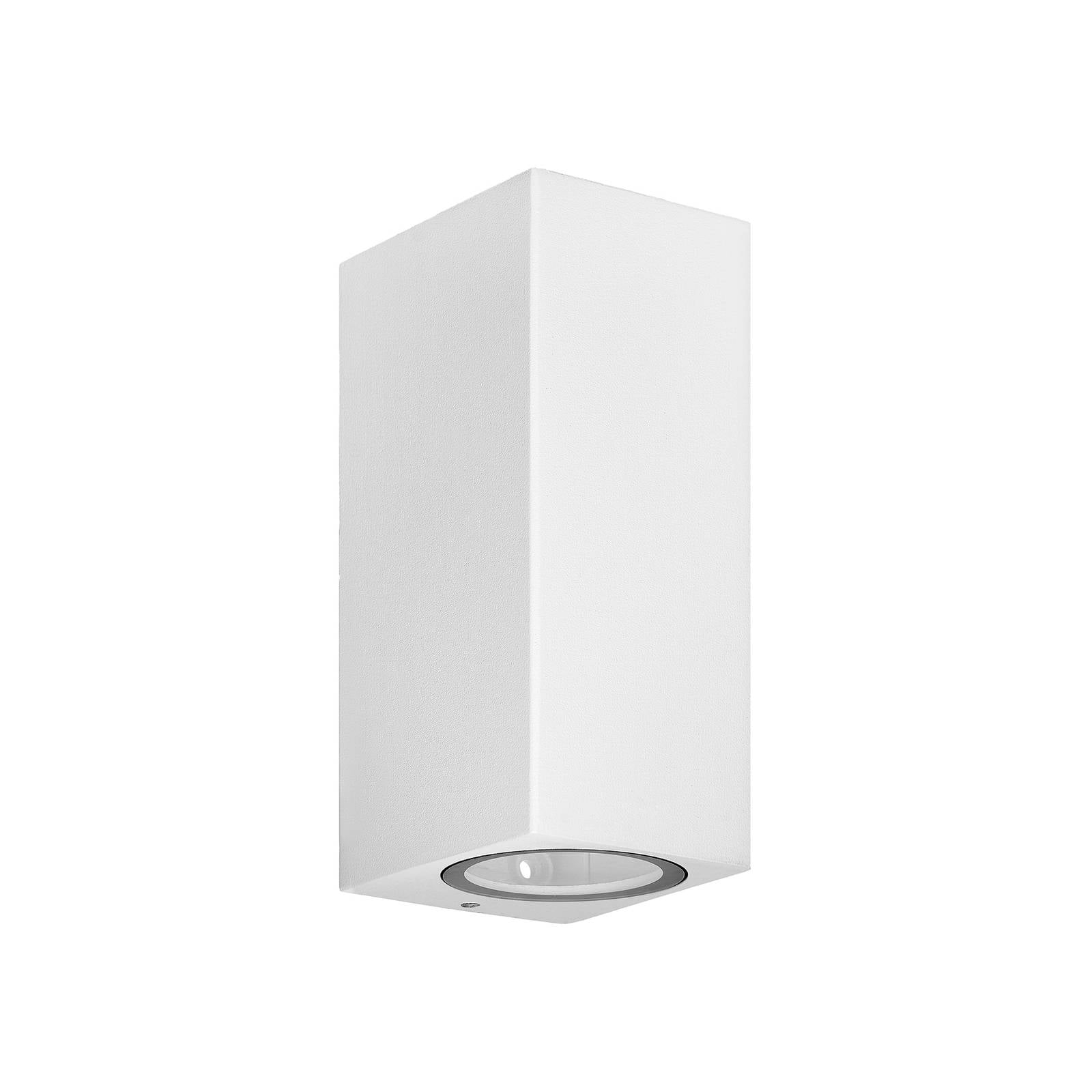 Prios Außenwandleuchte Tetje, weiß, eckig, 16 cm, 4er-Set