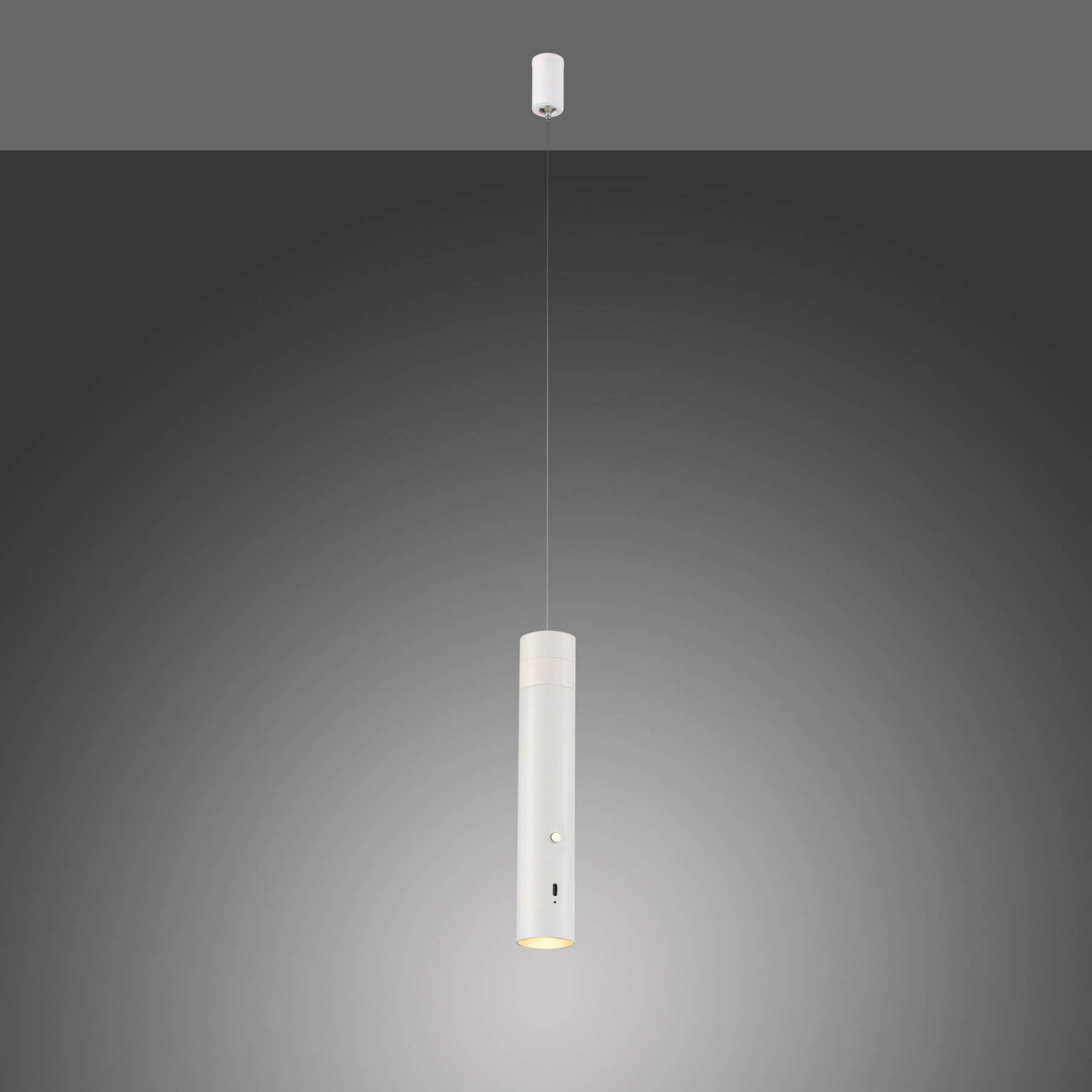 JUST LIGHT. Lámpara colgante LED recargable Attach, blanco, hierro