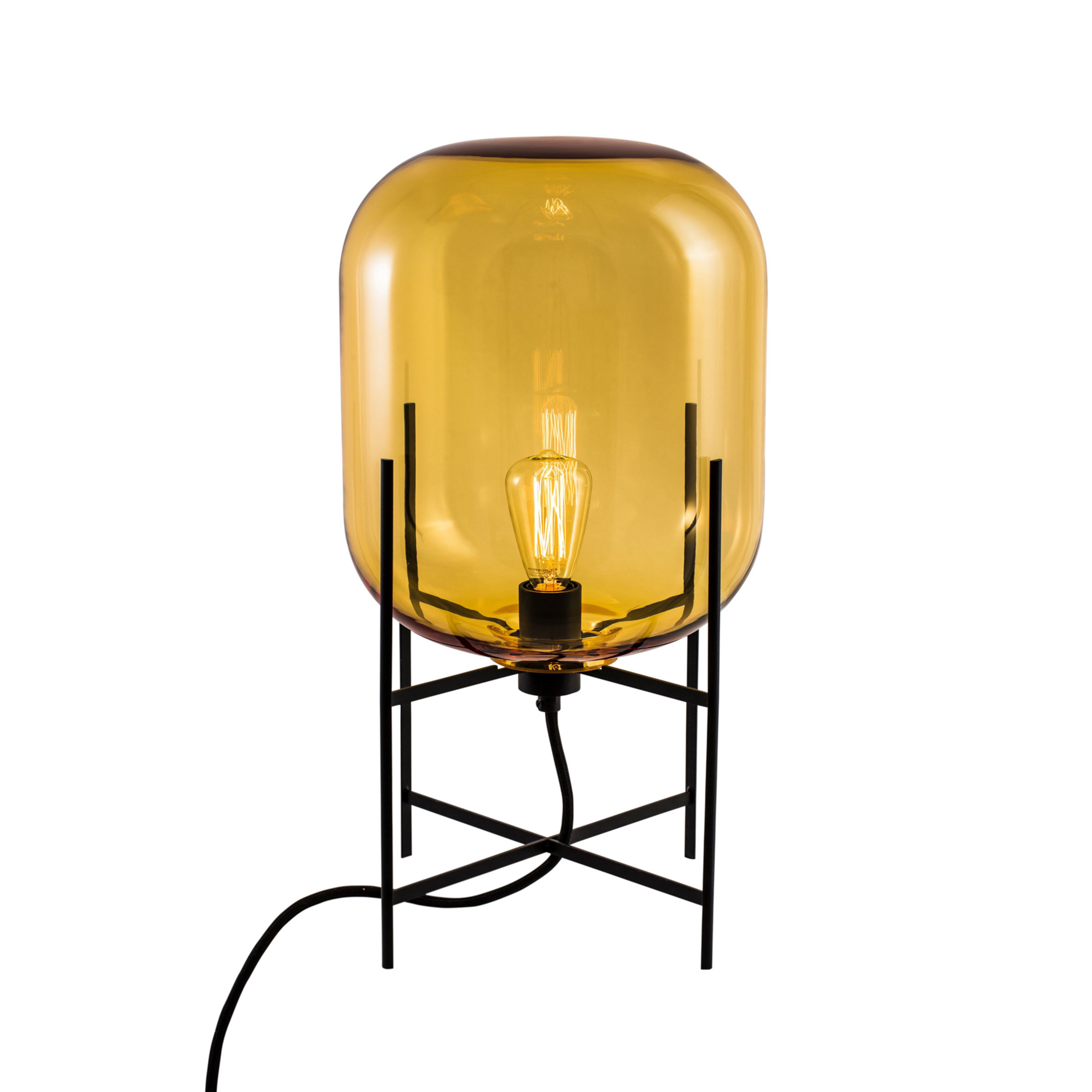 pulpo lampe à poser Oda Small, ambre/noir, hauteur 45 cm