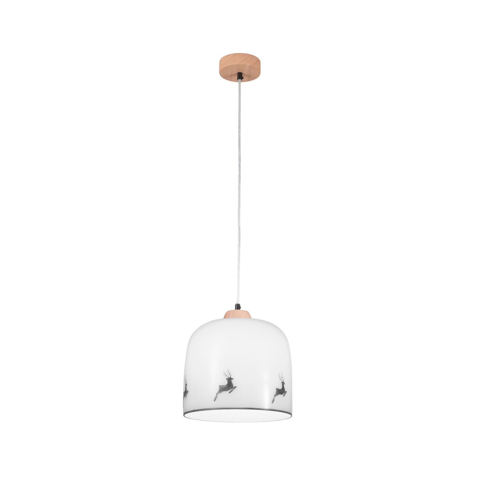 KOLARZ Suspension Chalet, blanc/gris cerf, Ø 25 cm, verre