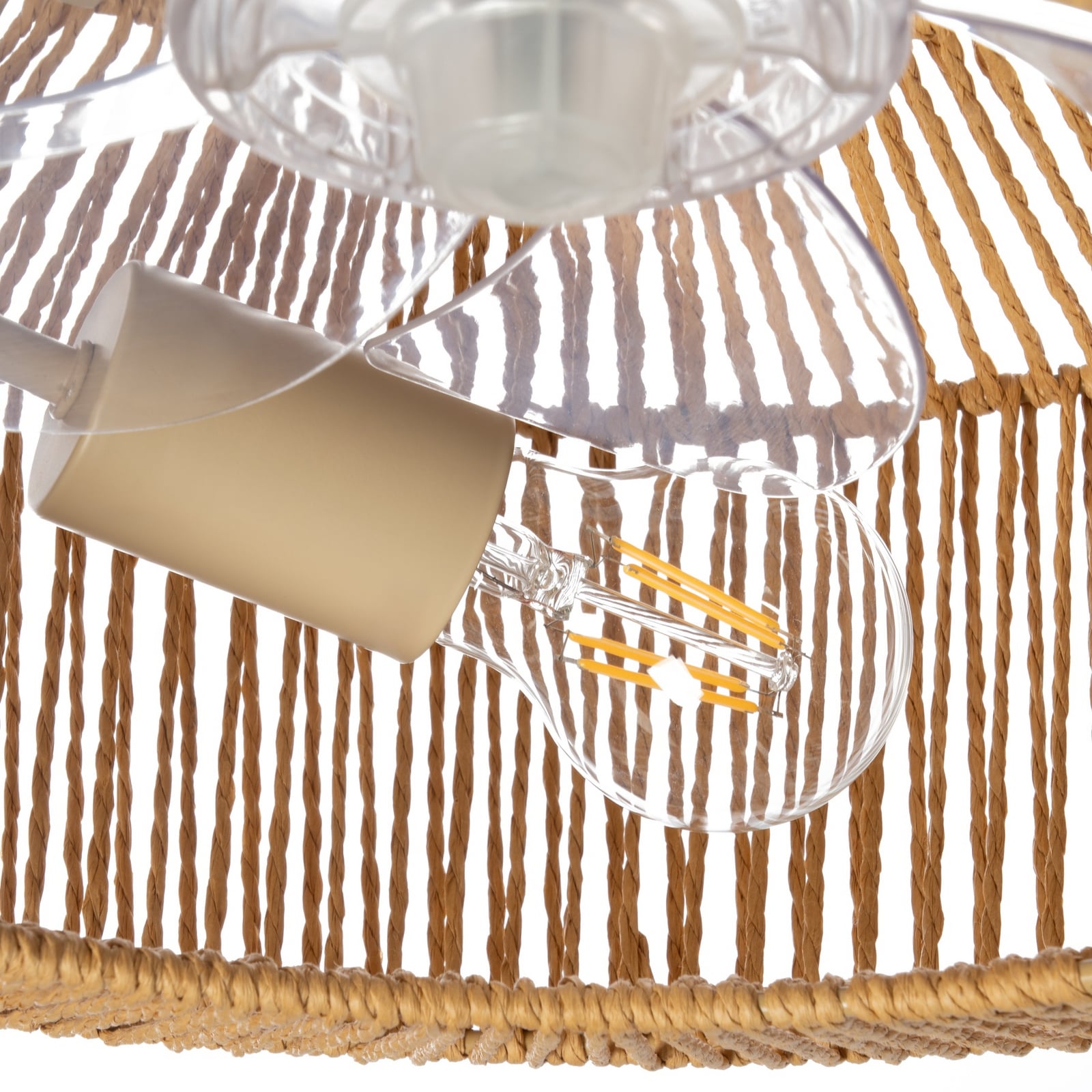 Lucande Deckenventilator mit Licht Raveni, Ø 50 cm, Hanfseil Lucande Deckenventilator mit Licht Raveni, Ø 50 cm, Hanfseil
