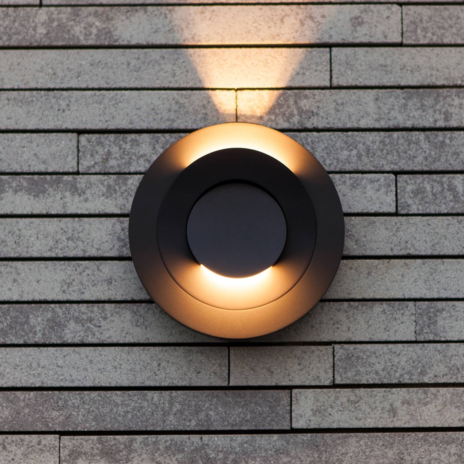 Kinkiet zewnętrzny LED MOOV, ciemnoszary, Ø 21 cm, metal, IP54